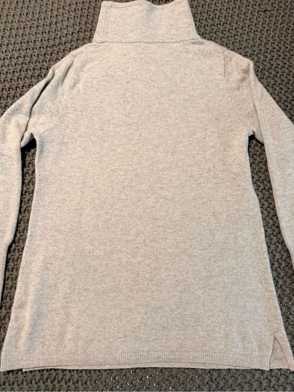 Light Gray Cashmere Sweater - Classic Funnel Neck